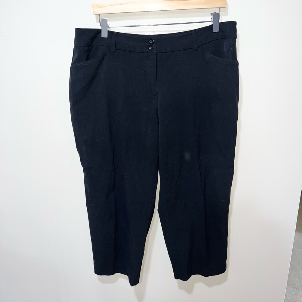 AB Studio black cropped dress pants